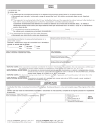 Form AOC-SP-306 Involuntary Commitment Order - Substance Abuse - North Carolina (English/Spanish), Page 3