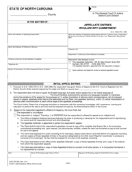Document preview: Form AOC-SP-350 Appellate Entries Involuntary Commitment - North Carolina