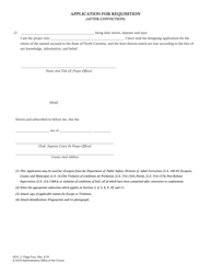 Form GOV.2 Application for Requisition (After Conviction) - North Carolina, Page 4