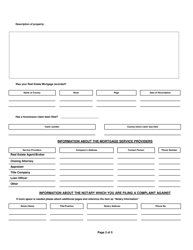 Mortgage Fraud Notary Complaint Form - North Carolina, Page 2