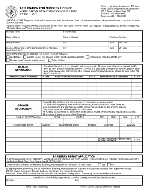 Form SFN5527  Printable Pdf