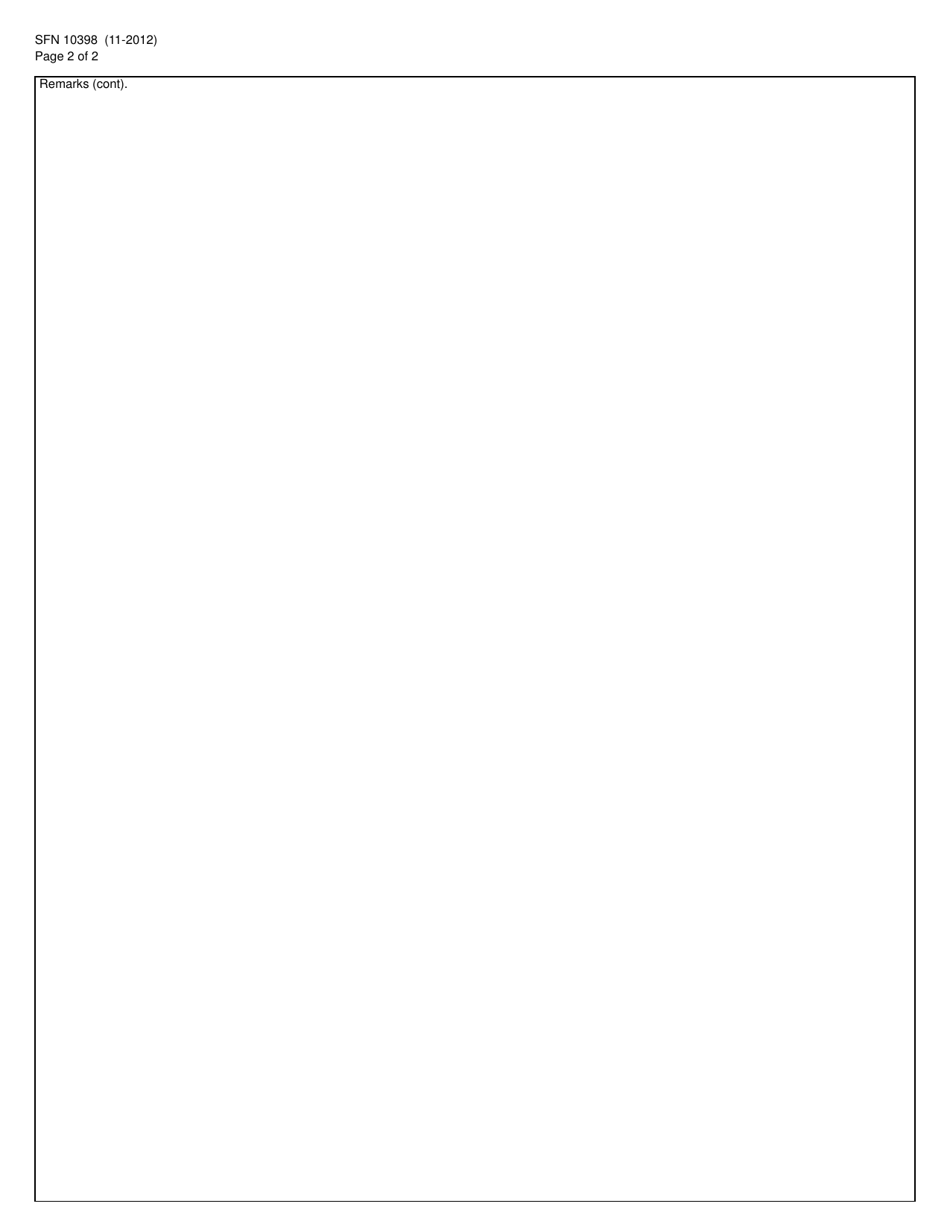 Form SFN10398 Voluntary Statement - North Dakota, Page 2