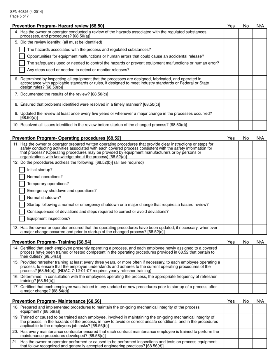 Form SFN60326 RMP Program Level 1 and 2 Checklist - North Dakota, Page 5