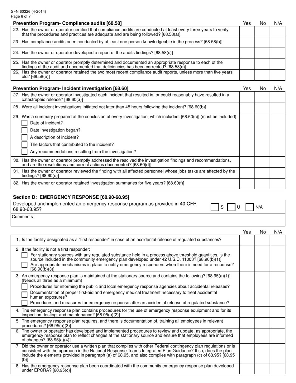 Form SFN60326 RMP Program Level 1 and 2 Checklist - North Dakota, Page 6