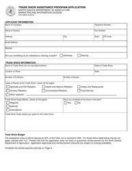 Document preview: Form SFN60655 Trade Show Assistance Program Application - North Dakota