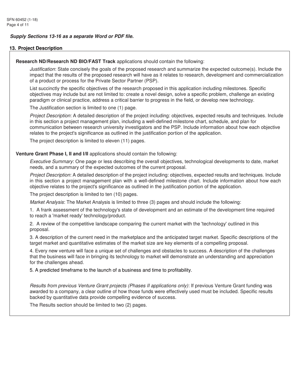 Form SFN60452 Research North Dakota Application - North Dakota, Page 4