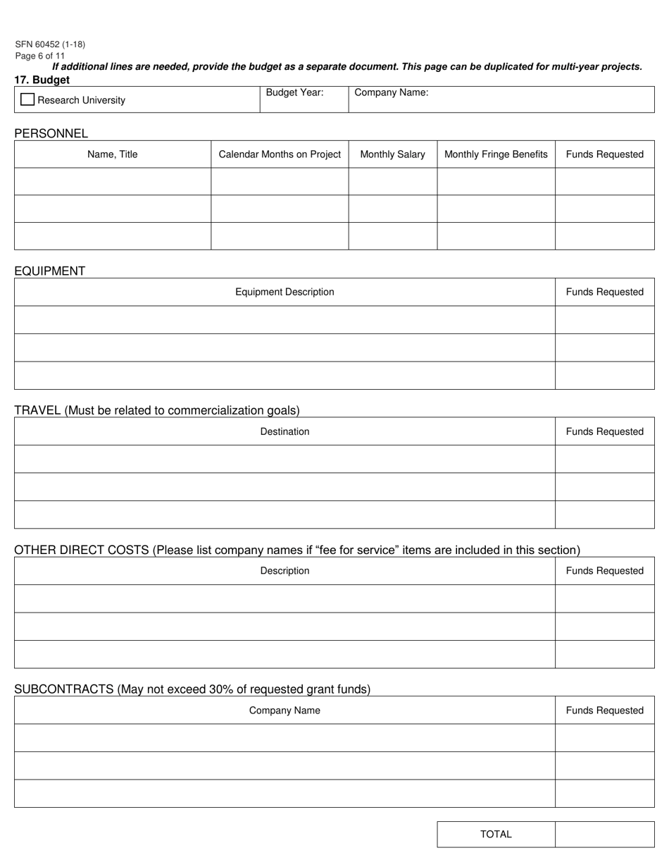 Form SFN60452 Research North Dakota Application - North Dakota, Page 6