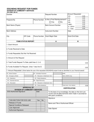 Form SFN52681 &quot;Esg/Ndhg Request for Funds&quot; - North Dakota