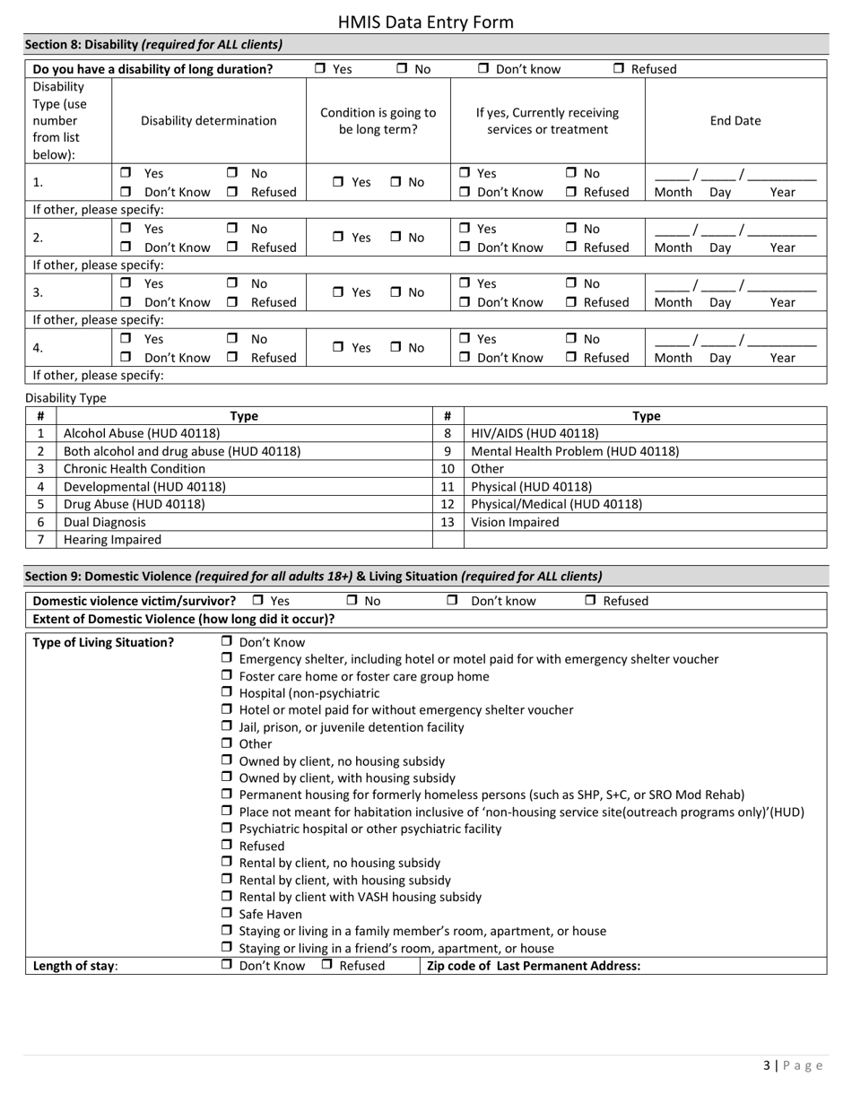 North Dakota Hmis Data Entry Form - Fill Out, Sign Online and Download ...