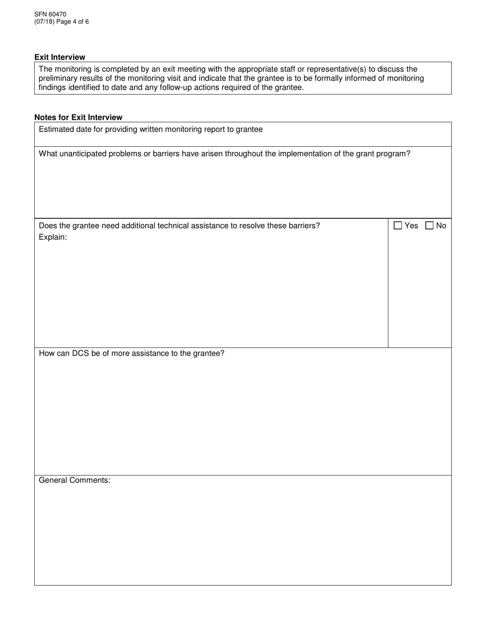 Form SFN60470 - Fill Out, Sign Online and Download Fillable PDF, North ...