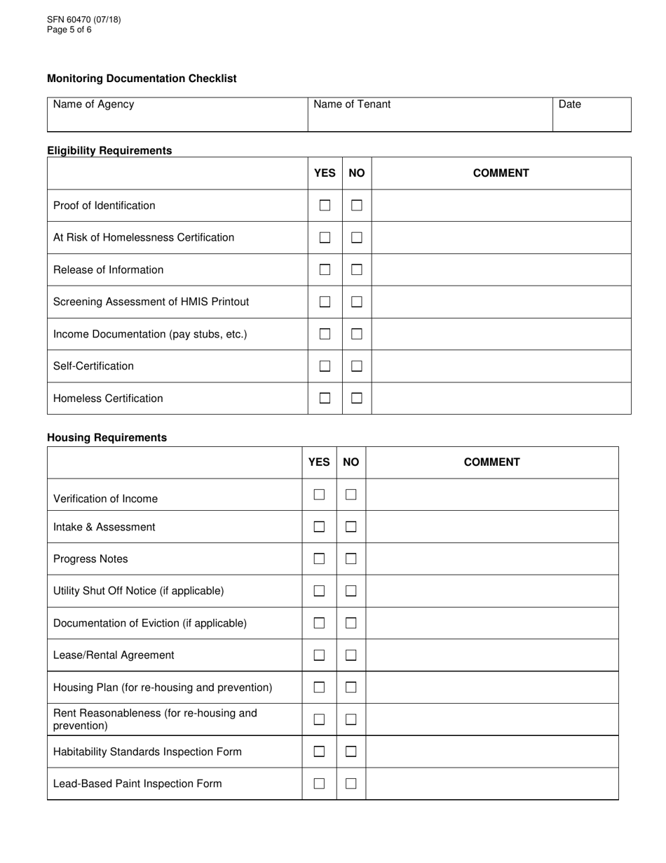 Form SFN60470 Esg / Ndhg Monitoring Report and Guidelines - North Dakota, Page 5