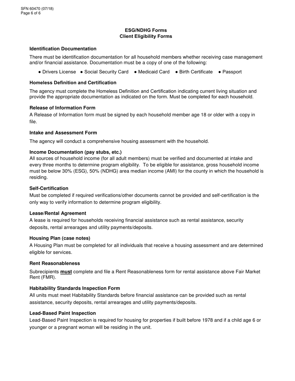 Form SFN60470 Esg / Ndhg Monitoring Report and Guidelines - North Dakota, Page 6