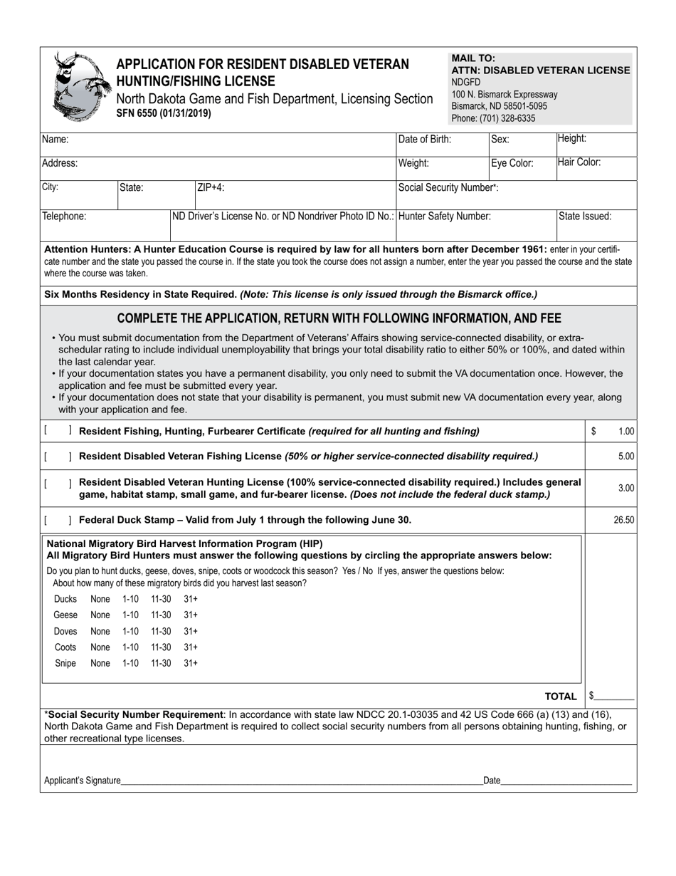 Form SFN6550 Fill Out, Sign Online and Download Printable PDF, North