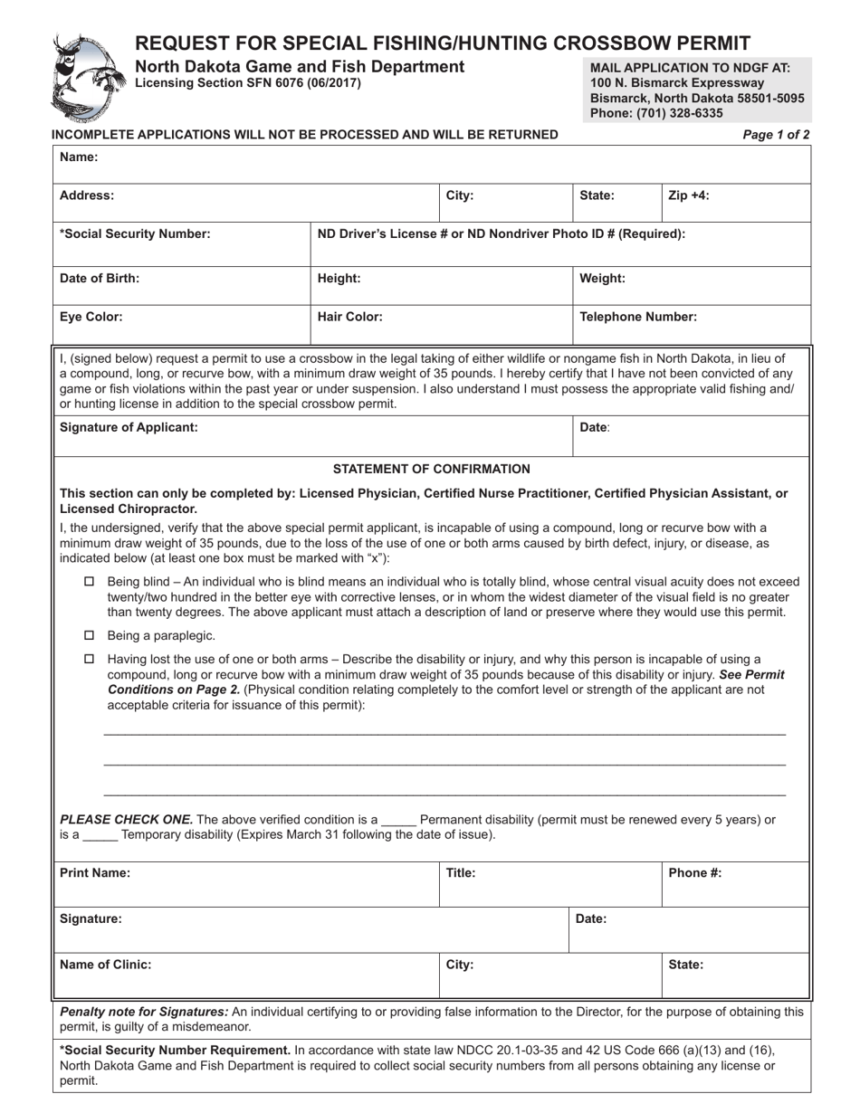 Form Sfn6076 - Fill Out, Sign Online And Download Printable Pdf, North 