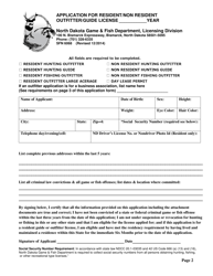 Form SFN6068 Application for Resident/Non Resident Outfitter/Guide License - North Dakota, Page 2