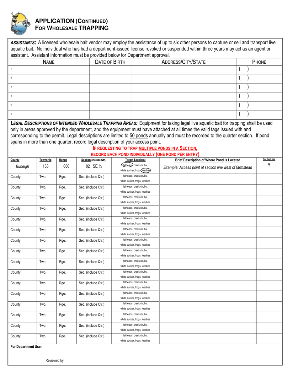 Form SFN6087 Application for Retail or Wholesale Vendor License - North Dakota, Page 2