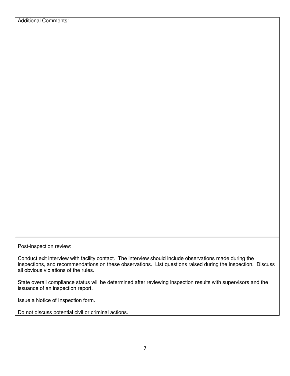 Small Quantity and Conditionally Exempt Small Quantity Generator Inspection Checklist - North Dakota, Page 7