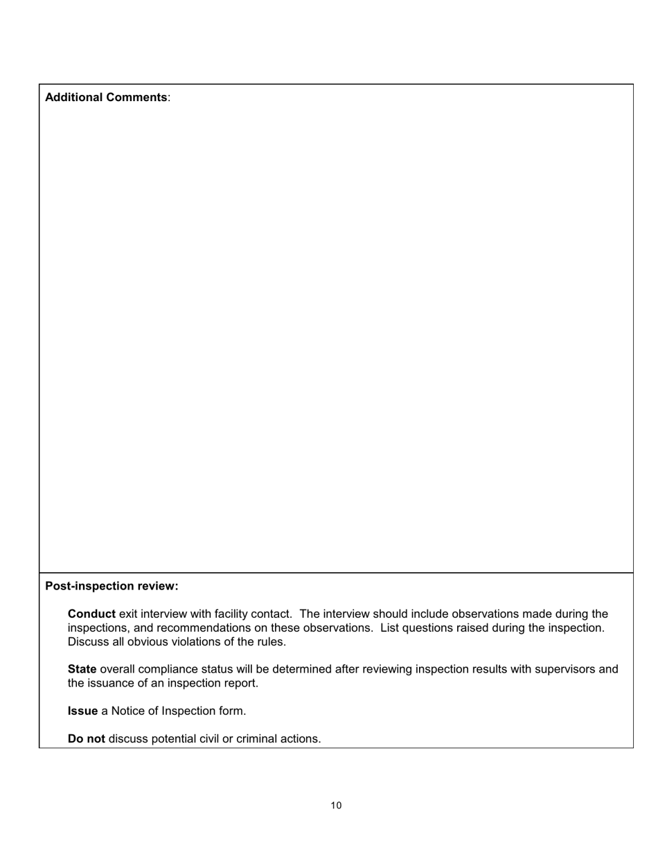 North Dakota Large Quantity Generators and Tsdf Inspection Checklist