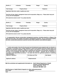 Land Application Worksheet - North Dakota, Page 2