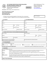 Form SFN60641 Ust Cathodic Protection System Evaluation Galvanic (Sacrificial Anode) Type - North Dakota