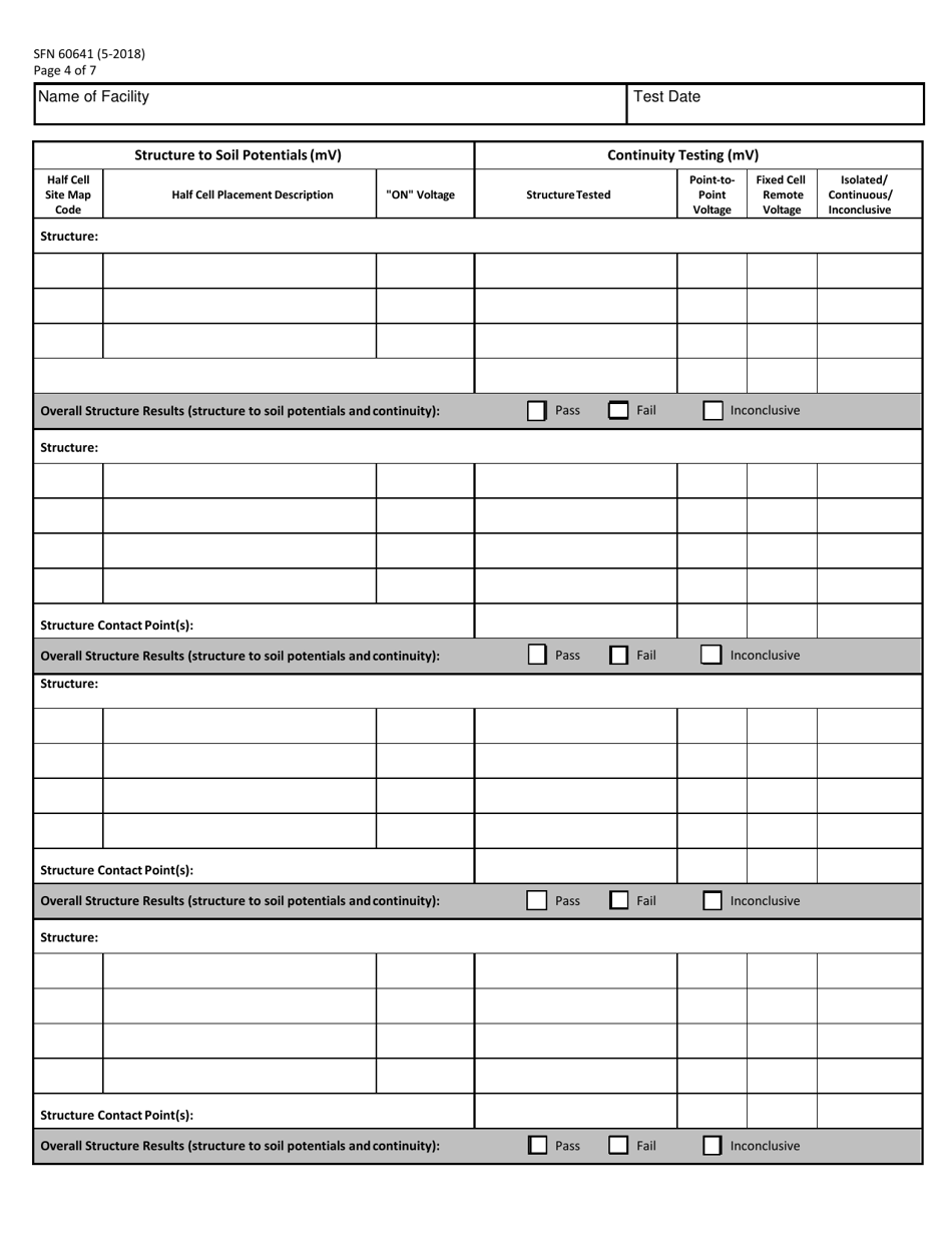 Form SFN60641 Ust Cathodic Protection System Evaluation Galvanic (Sacrificial Anode) Type - North Dakota, Page 4