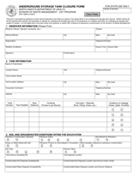 Document preview: Form SFN16932 Underground Storage Tank Closure Form - North Dakota