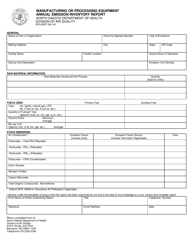 Form SFN8537 &quot;Manufacturing or Processing Equipment Annual Emission Inventory Report&quot; - North Dakota
