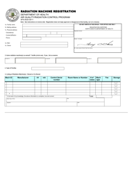 Form SFN8428 Radiation Machine Registration - North Dakota