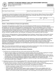 Form SFN1296 &quot;Contract to Provide Primary Care Case Management Services&quot; - North Dakota