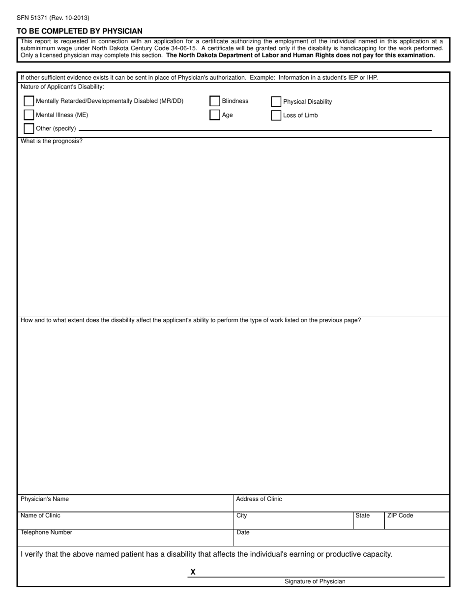 Form SFN51371 Application for Sub-minimum Wage for Individuals With Disabilities - North Dakota, Page 2