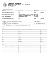 Document preview: Form SFN13417 Traineeship Application - North Dakota