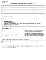 Form SFN2886 Application for Mobility-Impaired Parking Permit - North Dakota, Page 2