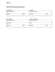 Form SFN5417 Temporary Easement - North Dakota, Page 2