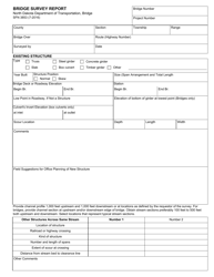 Form SFN3853 Bridge Survey Report - North Dakota