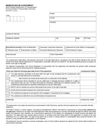 Form SFN6776 Memorandum Agreement - North Dakota