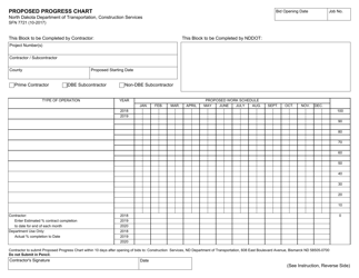Document preview: Form SFN7721 Proposed Progress Chart - North Dakota