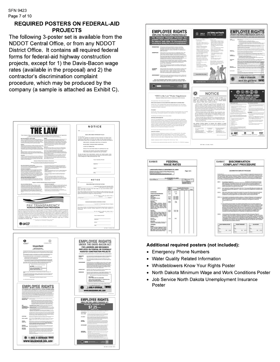 Form SFN9423 Pre-construction Conference - Equal Employment Opportunity (EEO), Title VI, Labor Standards, and Dbe Participation Information - North Dakota, Page 7