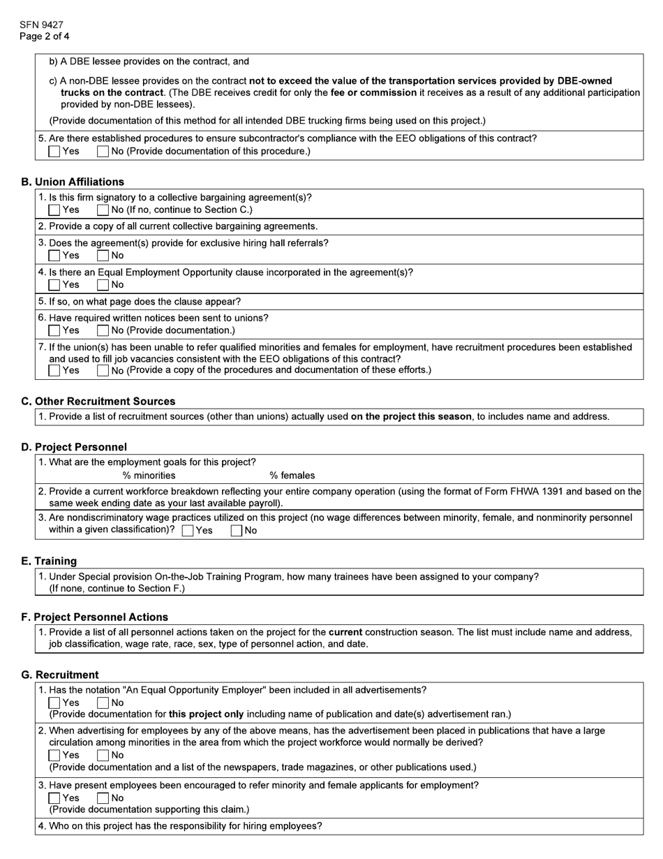 Form SFN9427 - Fill Out, Sign Online and Download Fillable PDF, North ...