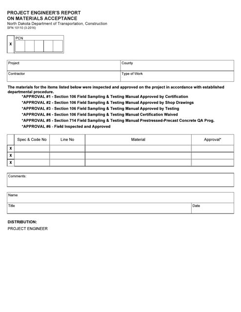 Form SFN10110  Printable Pdf