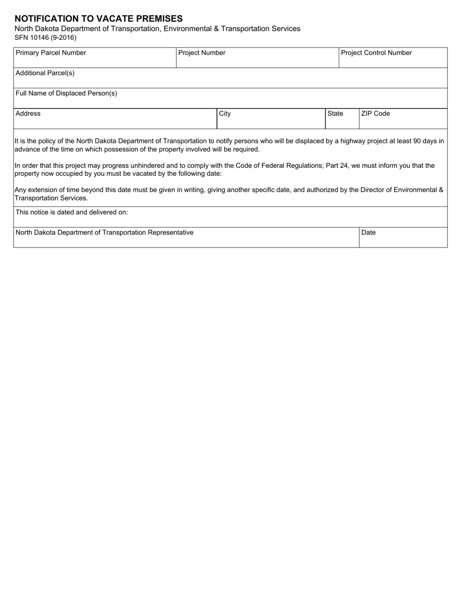 Form SFN10146 - Fill Out, Sign Online and Download Fillable PDF, North ...