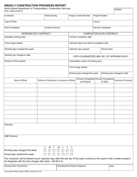 Document preview: Form SFN10200 Weekly Construction Progress Report - North Dakota