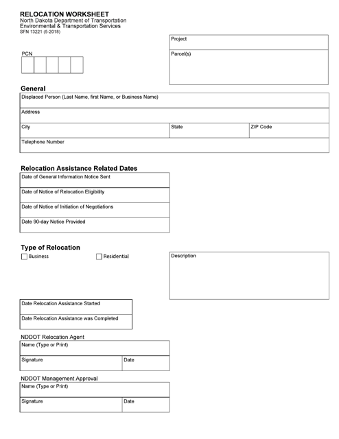 Form SFN13221  Printable Pdf