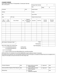 Document preview: Form SFN11570 Change Order - North Dakota