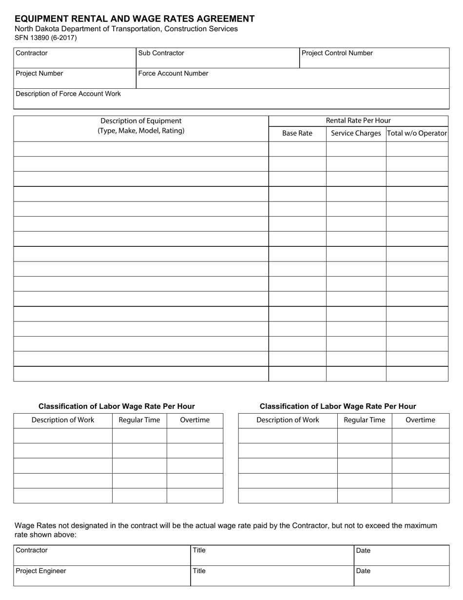 Form SFN13890 - Fill Out, Sign Online and Download Fillable PDF, North ...