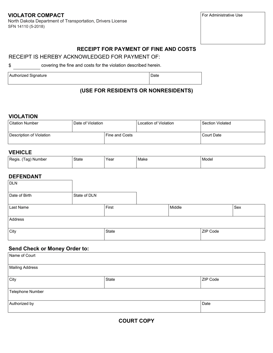 Form SFN14110 Violator Compact - North Dakota, Page 4