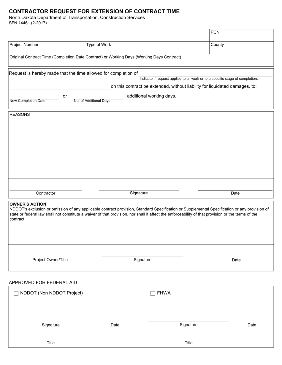 Form SFN14461 - Fill Out, Sign Online and Download Fillable PDF, North ...