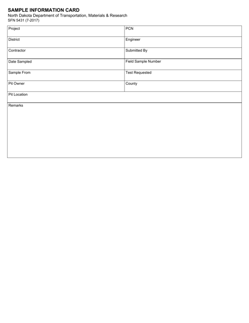 Form SFN5431 - Fill Out, Sign Online and Download Fillable PDF, North ...