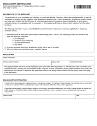Document preview: Form SFN16862 Drug Court Certification - North Dakota