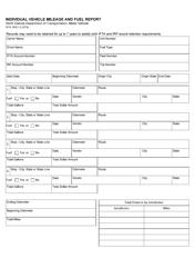Form SFN16921 Individual Vehicle Mileage and Fuel Report - North Dakota