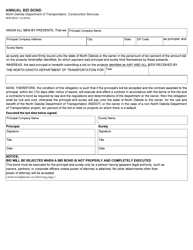 Document preview: Form SFN50231 Annual Bid Bond - North Dakota